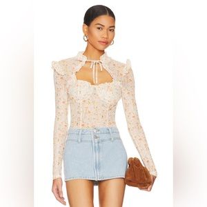 Xoey Long Sleeve Top in Blush Multi